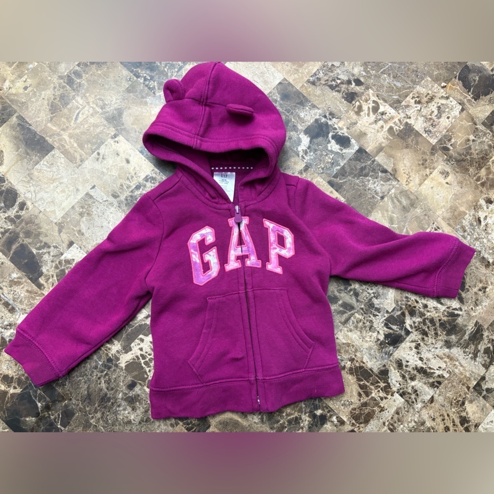 GAP Purple Hoodie Sweatshirt Casual Sporty 12-18 months